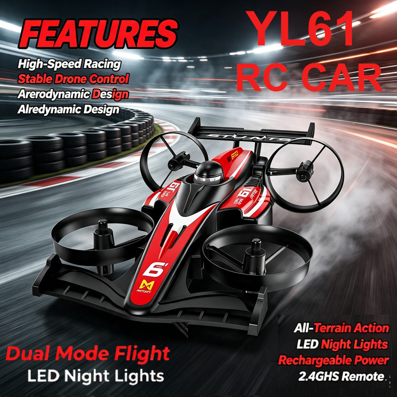 Rc Drone And Flying Car - Nieuwste YL61 2-in-1 Afstandsbediening Race Drone