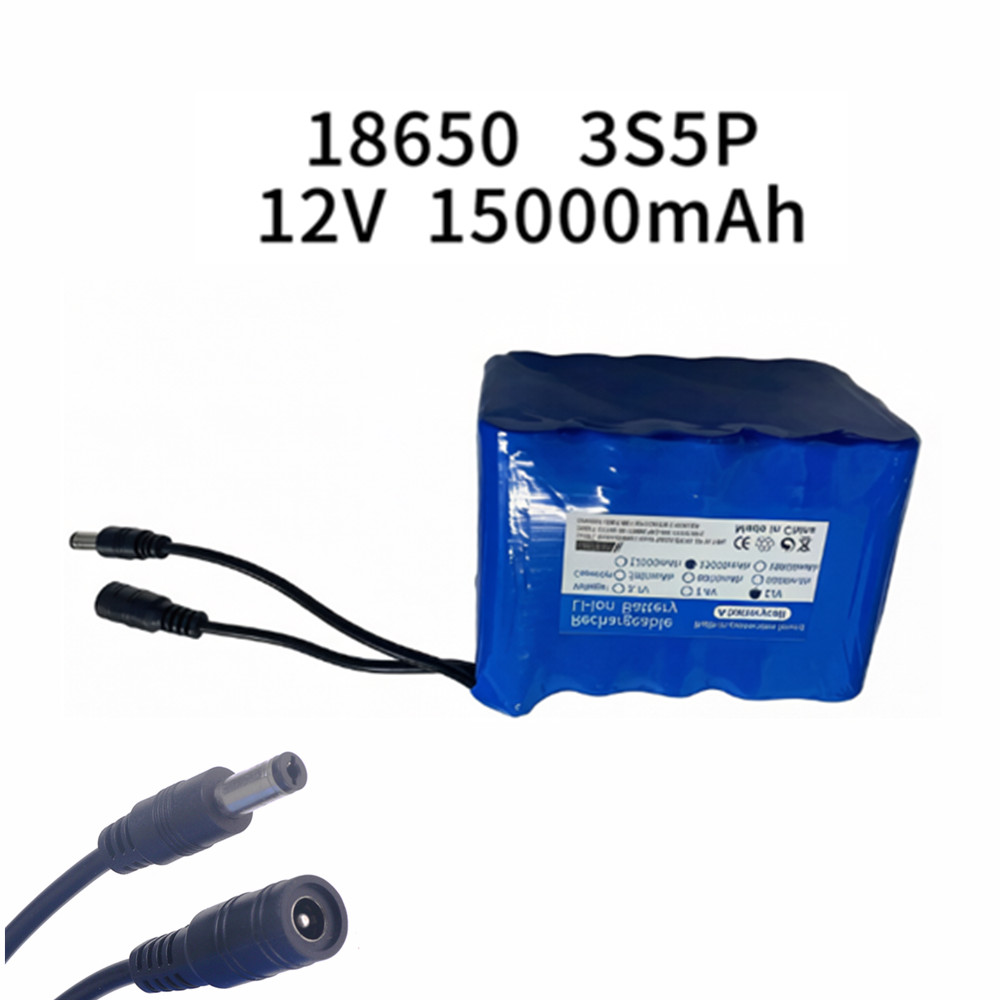 Lipo Battery Charger - Visserijbatterij 12v 3S5P 15Ah Draagbare 12V