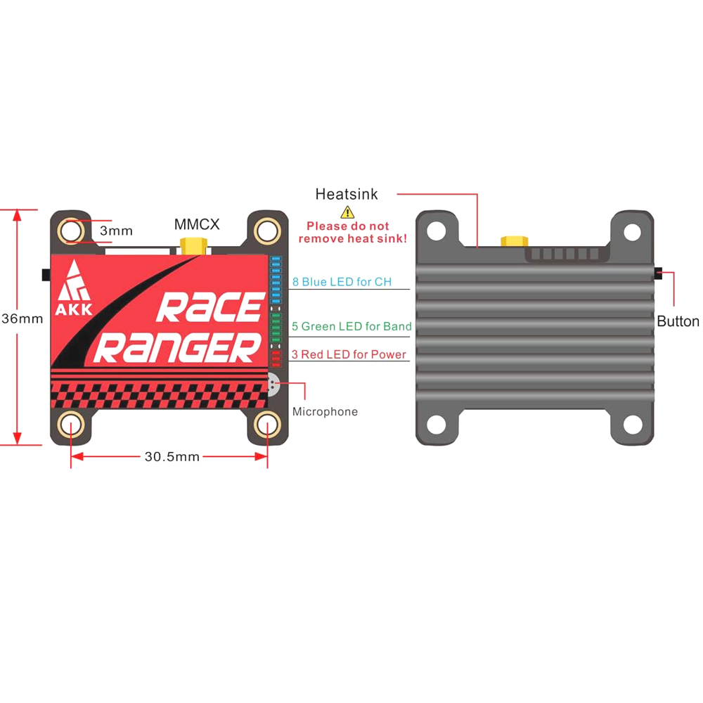 AKK 5.8G Long Range VTX FPV-ze - Drone Rc Holder recensie en prijs