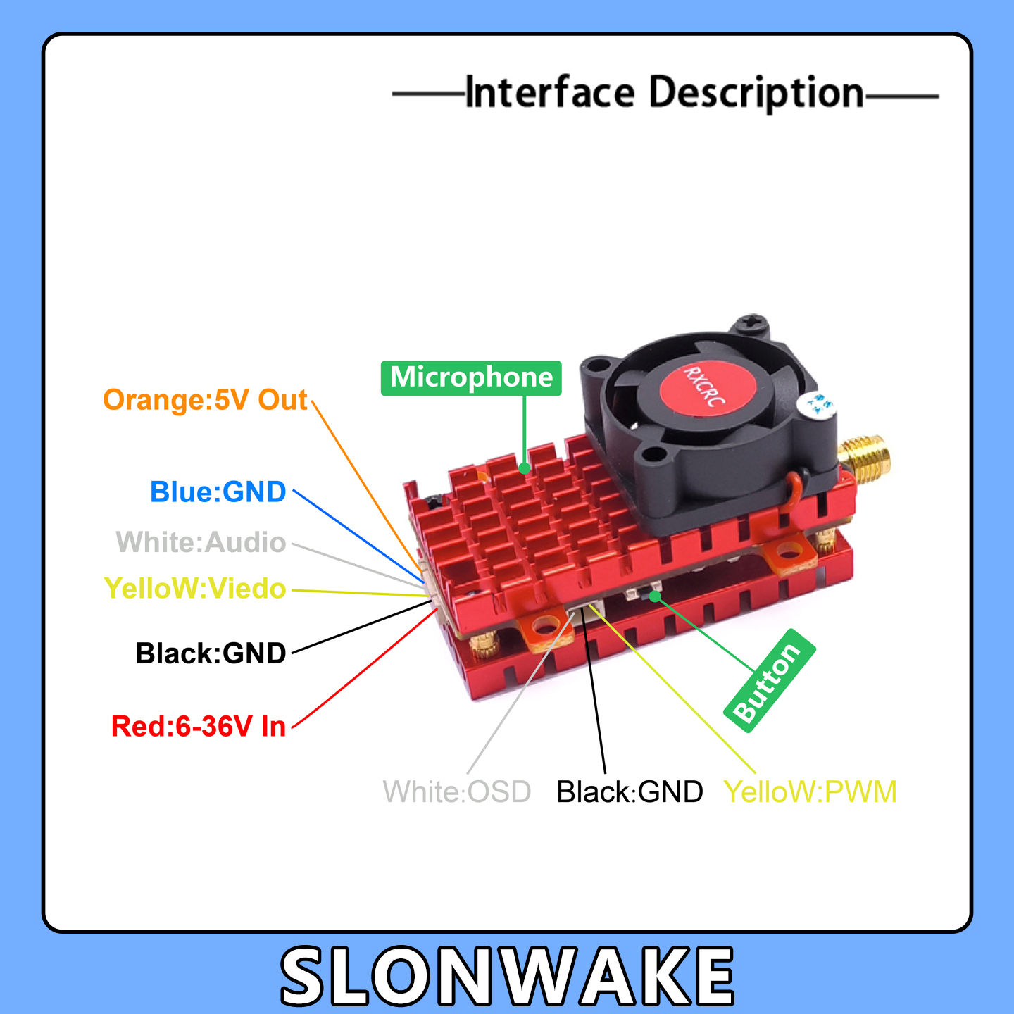 SLONWAKE 5.8G 2W VTX FPV 1800T - Drone Rc Board recensie en prijs