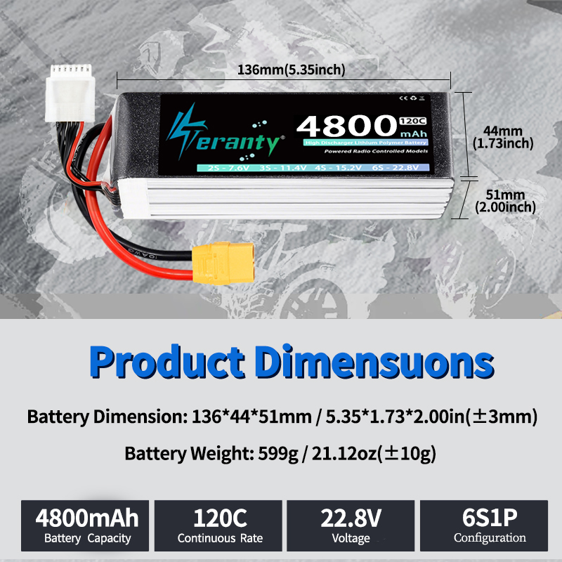 TERANTY 6S 4800mAh Lipo Batter - Drone Rc Board recensie en prijs