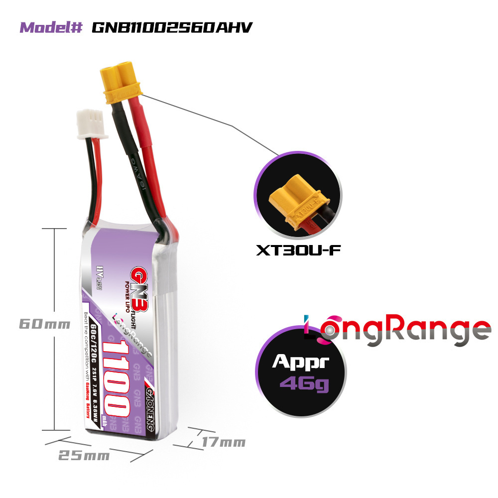 GNB 1100mAh 2S 3S 4S 6S 60C/12 - Drone Rcs recensie en prijs
