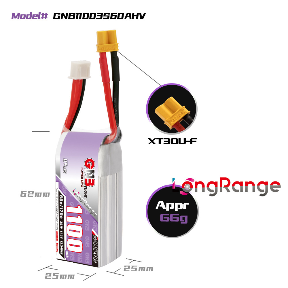 GNB 1100mAh 2S 3S 4S 6S 60C/12 - Drone Rcs recensie en prijs