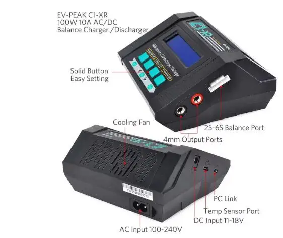 EV-Peak C1-XR multifunctionele - Lipo Battery Charger recensie en prijs