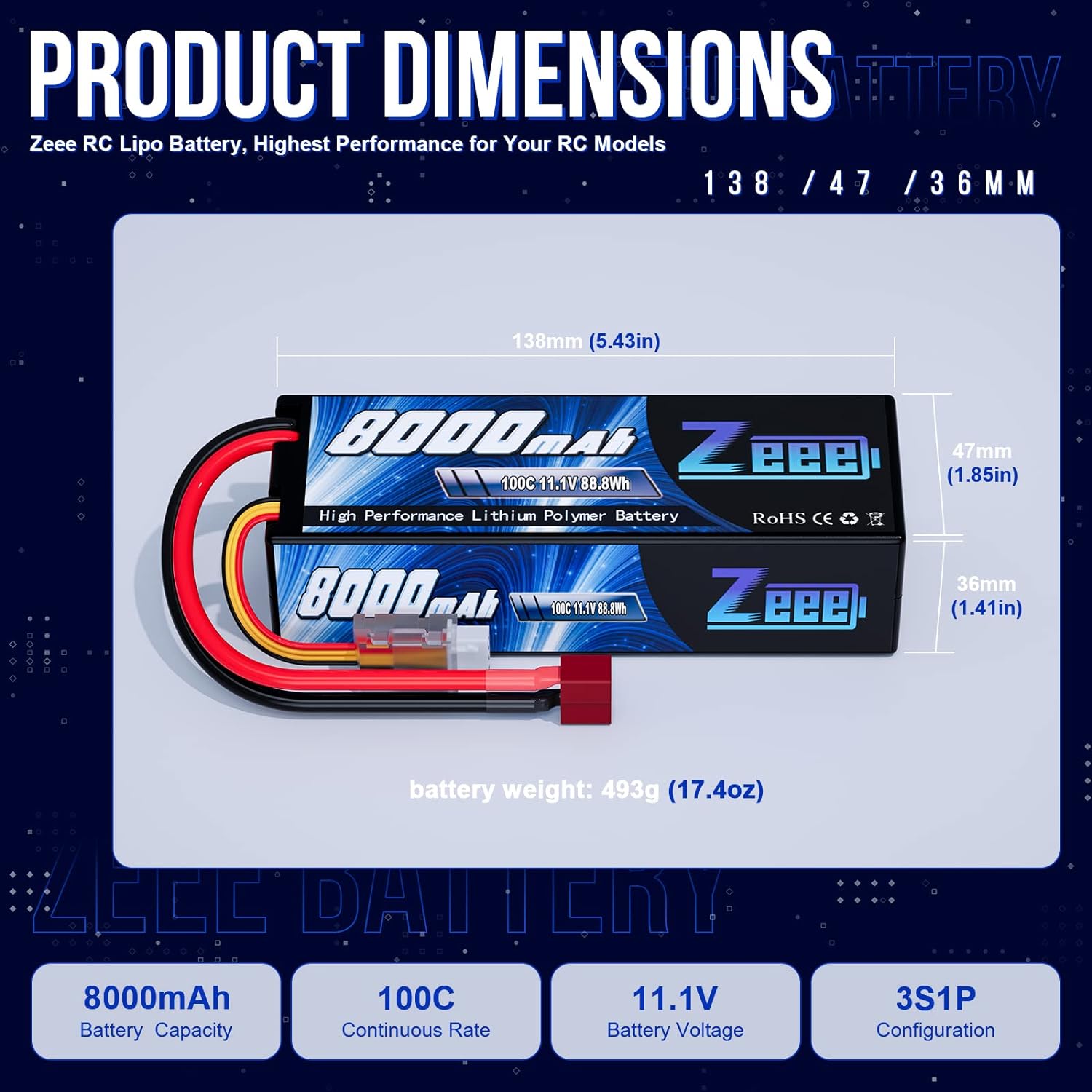 Zeee Lipo 3S 8000mAh Batterij  - Drone Rc Truck recensie en prijs