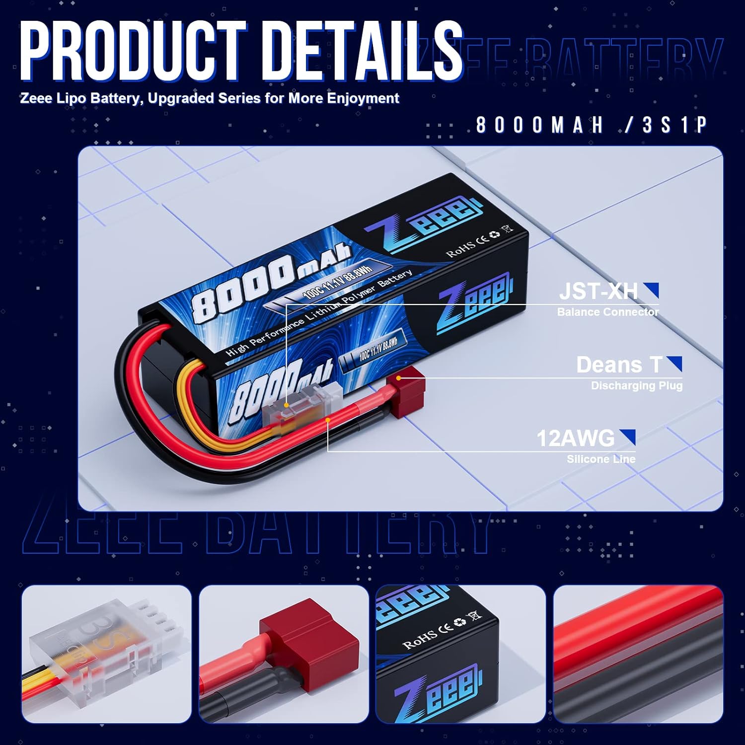 Zeee Lipo 3S 8000mAh Batterij  - Drone Rc Truck recensie en prijs